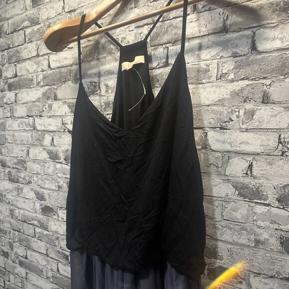 EUC Ann Taylor Spaghetti Strap Midi Dress Black & Grey Size XL Tall - Picture 8 of 15